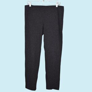 Eileen Fisher Pants Women's Size Medium Heathered Black Ankle Mid Rise Knit